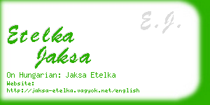 etelka jaksa business card